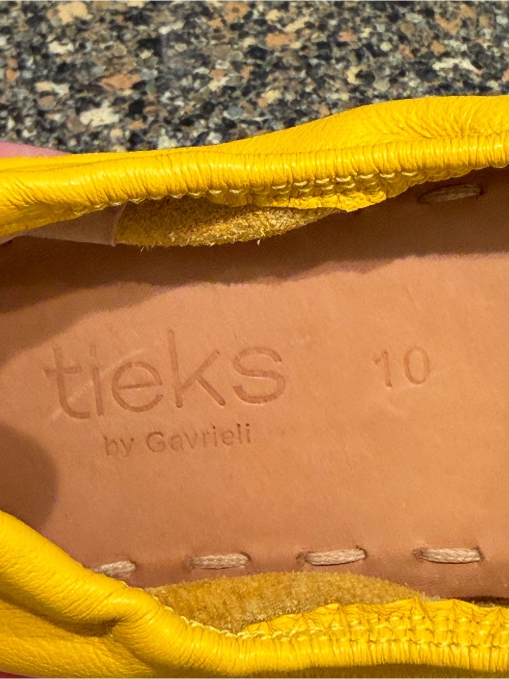 Yellow Tieks  Ballet Flats with Teal Accent size 10 - Picture 9 of 9